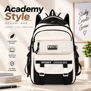 Goostar Academy Style Unisex Oxford Backpack (Black) - Sohan Online Shop