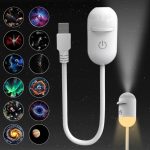 2-in-1 USB Mini Galaxy Star Projector & Bedside Night Light with 360° Flexible Design & 12 Interchangeable Disks - Sohan Online Shop