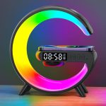 Smart Table Lamp with Wireless Charger, App Control,Sunrise WakeUp Light, RGB Lamp, Clock, Alarm, Mini Bluetooth Speaker, Dimmable Night Light Lamp Alarm Clock G63 - Sohan Online Shop