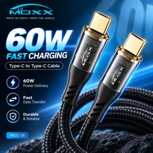 MOXX MDC-15 Type-C to Type-C 60W Fast Charging Cable - Sohan Online Shop