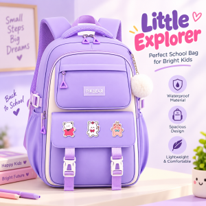 Ergonomic Waterproof Kids School Backpack (Purple) - Sohan Online Shop