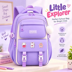Ergonomic Waterproof Kids School Backpack (Purple) - Sohan Online Shop