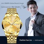 Butter Fly Lock OLEVS 9931G New Exclusive Design Quartz Watch for Men Golden - Sohan Online Shop