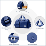 Fashionable Large Capacity Travel & Gym Bag (Blue) - Sohan Online Shop