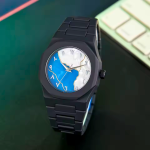 Aura watch 2025 New Arabic Aura Watch Silver Dial @ navy bule Modern Creative Design (Blue ) - Sohan Online Shop