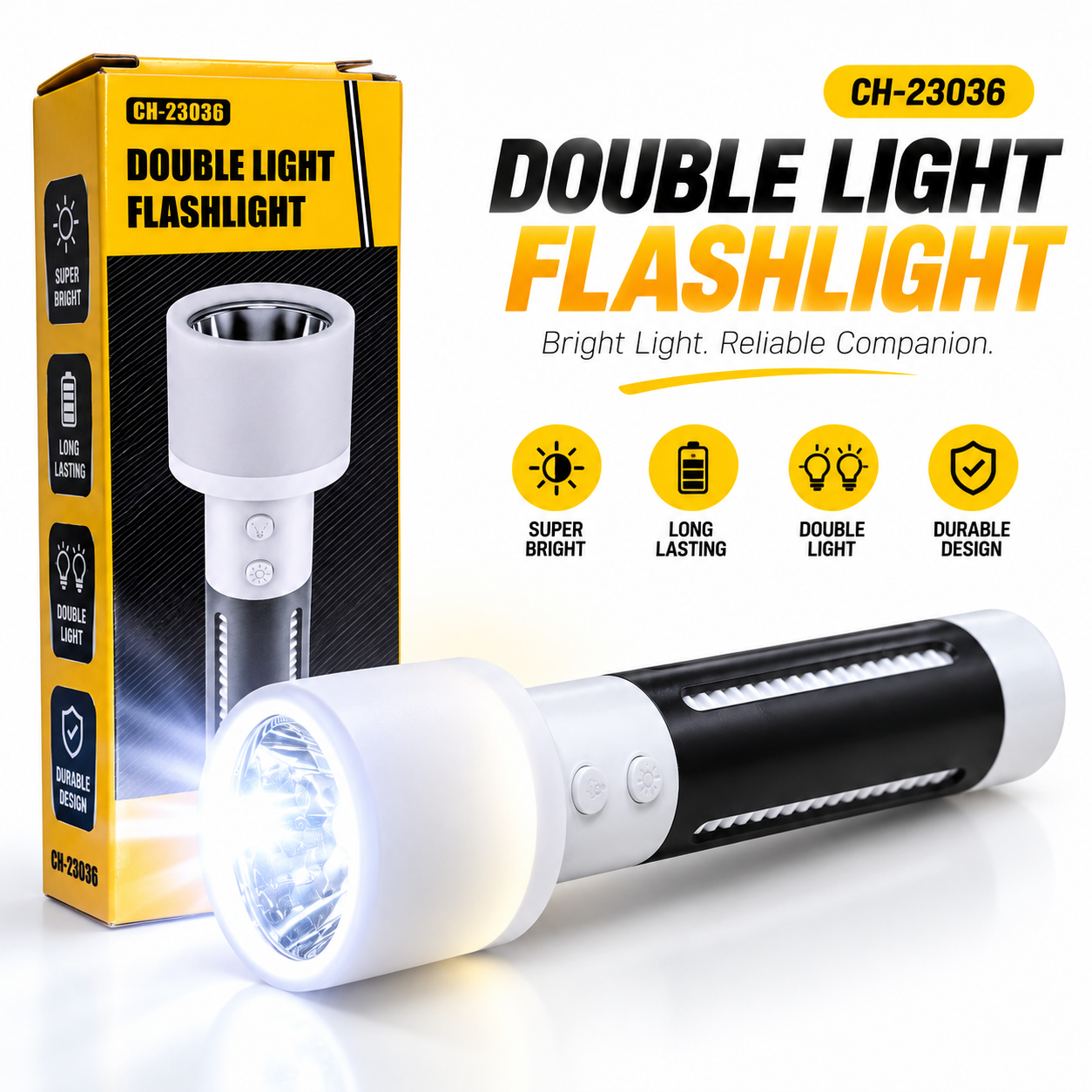 2-in-1 Rechargeable Double Light Torch & Reading Table Lamp - Sohan Online Shop
