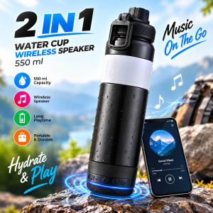 2-in-1 Portable Wireless Bluetooth Speaker & Water Bottle (550ml) - Sohan Online Shop