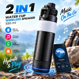 2-in-1 Portable Wireless Bluetooth Speaker & Water Bottle (550ml) - Sohan Online Shop