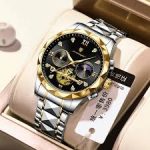 POEDAGAR 996 Luxury Man Luminous Chronograph Watch for Men Stainless Steel Men's Quartz Watches (Butterfly Lock) - Sohan Online Shop