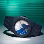 Aura watch 2025 New Arabic Aura Watch Silver Dial @ navy bule Modern Creative Design (Blue ) - Sohan Online Shop