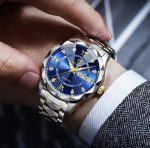 BINBOND 2521 Luxury Brand Luminous Quartz Watch For Men (Blue) - Sohan Online Shop