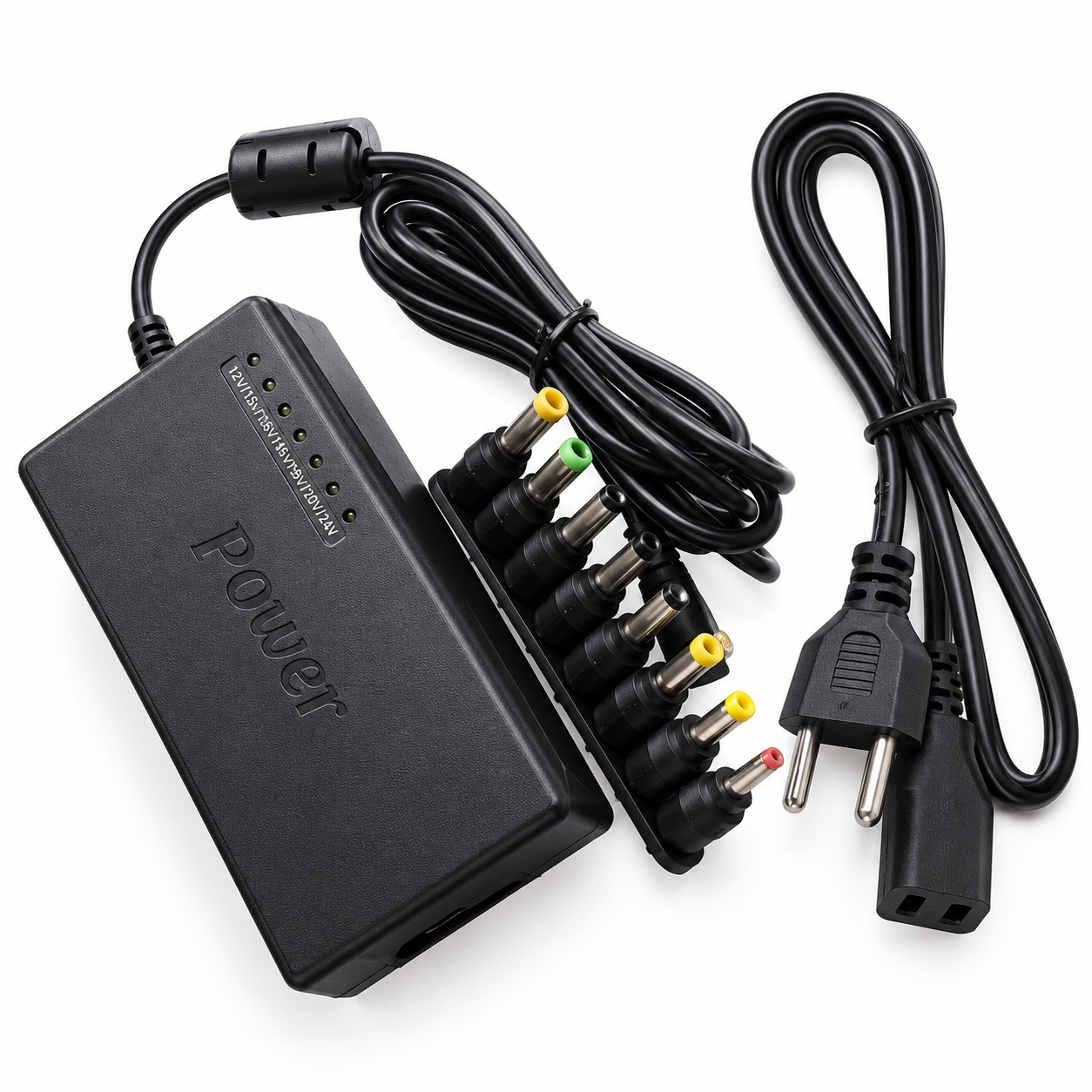 Universal Laptop Charger Multi-Port AC Adapter – 100V-240V Multi-Connector Power Supply for All Brands