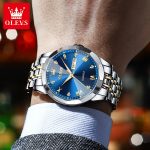 OLEVS 9931G New Exclusive Design Quartz Watch for Men Nevy blue - Sohan Online Shop