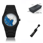 Aura watch 2025 New Arabic Aura Watch Silver Dial @ navy bule Modern Creative Design (Blue ) - Sohan Online Shop