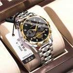 POEDAGAR 996 Luxury Man Luminous Chronograph Watch for Men Stainless Steel Men's Quartz Watches (Butterfly Lock) - Sohan Online Shop