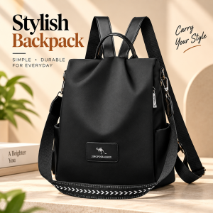 New Texture Oxford Cloth Women’s Backpack (Black) - Sohan Online Shop