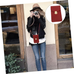 Women's PU Leather Phone Holder With Neck Strap Wallets Touch Screen Bags(Red) - Sohan Online Shop