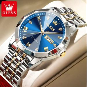 OLEVS 9931G New Exclusive Design Quartz Watch for Men Nevy blue - Sohan Online Shop