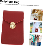 Women's PU Leather Phone Holder With Neck Strap Wallets Touch Screen Bags(Red) - Sohan Online Shop
