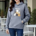 Ladies Comfortable Printed Winter Hoodie