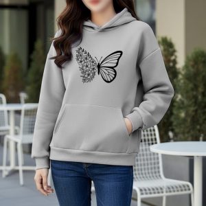 Ladies Comfortable Printed Winter Hoodie - Sohan Online Shop