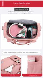 Fashionable Large Capacity Travel & Gym Bag - Pink - Sohan Online Shop