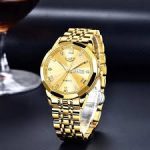 Butter Fly Lock OLEVS 9931G New Exclusive Design Quartz Watch for Men Golden - Sohan Online Shop