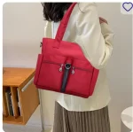 Women Casual Large Capacity Waterproof Oxford Cloth Bag (maroon) - Sohan Online Shop