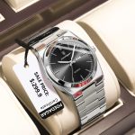 POEDAGAR 930 Men's New Luxury Luminous Date Week Stainless Steel Quartz Watch For Men (Butterfly Lock) - Sohan Online Shop