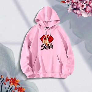 Ladies Comfortable Shihhh-Pink winter hoodie - Sohan Online Shop