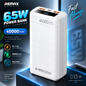 Remax RPP-310 Dinba Series 40000mAh 65W Fast Charging Power Bank (White) - Sohan Online Shop