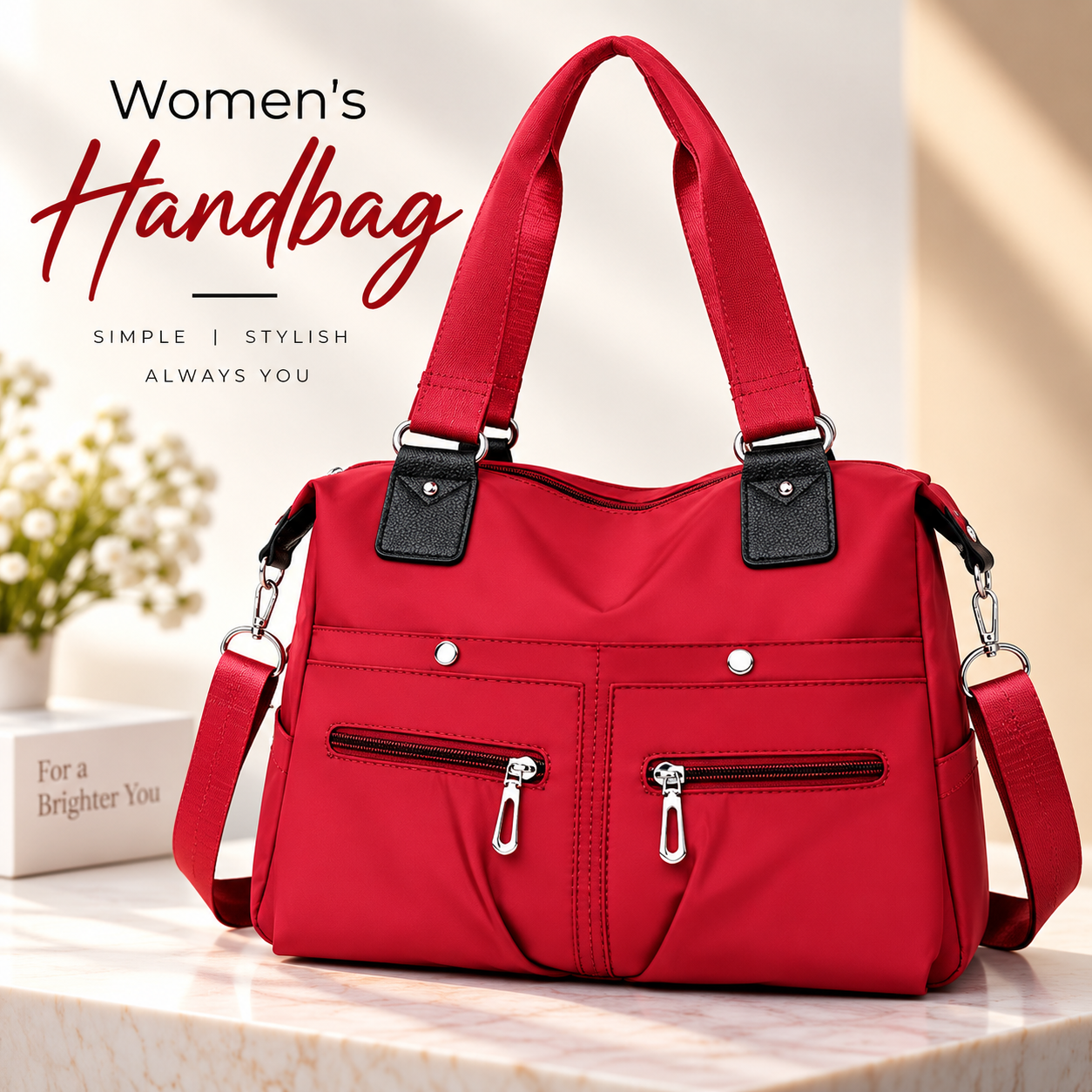 sy9BQnYbEJHA9MHBv7wTKec1rTvKjhGsVPuBGQZ1.png Women's Solid Nylon Casual Tote Handbag (Red) - Sohan Online Shop
