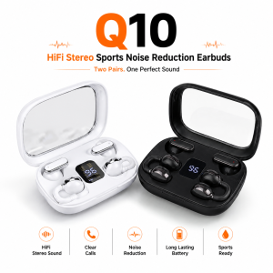 Q10 HiFi Stereo Sports Wireless Earbuds (2 Pairs) - Sohan Online Shop