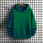 Solid Color Hoodie Green