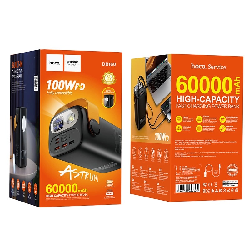 usVPbDG0RDMzUIke3hydhcA5WEM0l3pSdlrAnlGR.jpg Hoco DB160 Astrum PD100W 60000mAh Power Bank - Sohan Online Shop