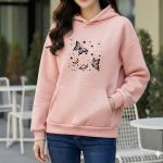 Ladies Comfortable Printed Winter Hoodie