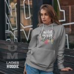 Ladies Comfortable Printed Winter Hoodie Ash - Sohan Online Shop