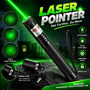 Rechargeable High-Power Green Laser Pointer Light - Sohan Online Shop