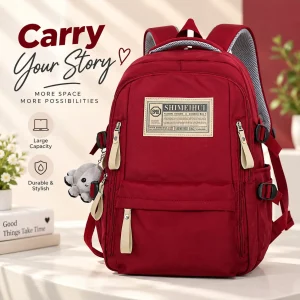 Aesthetic Large Capacity Red Backpack - Sohan Online Shop