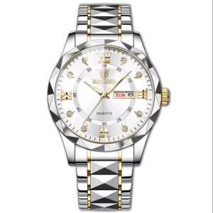 BINBOND 2521 Luxury Brand Luminous Quartz Watch For Men (silver) - Sohan Online Shop
