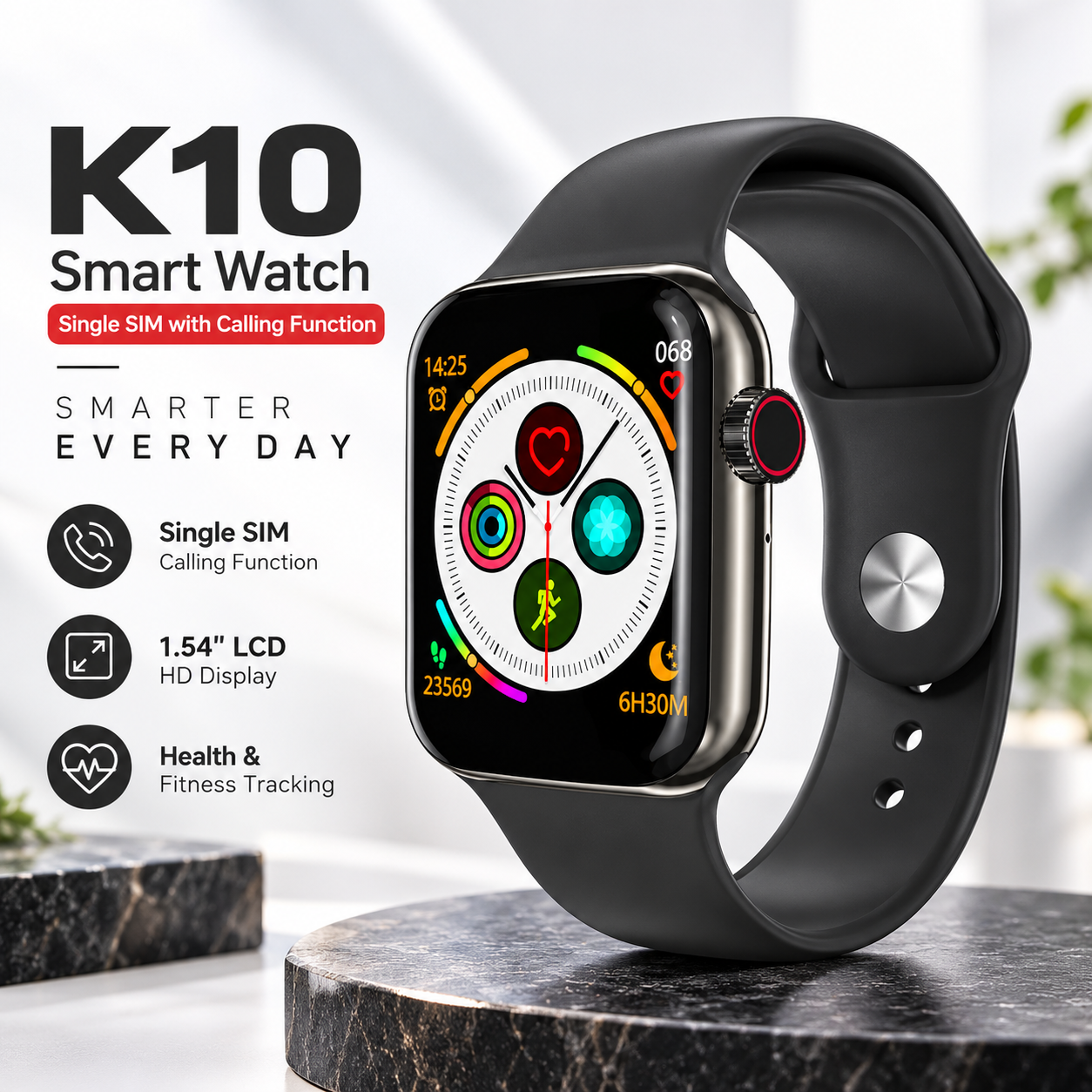 yZadVvWBaCPsTMlwoXtMYYUuRlLz0jDf3tibwGi2.png K10 Single SIM Smart Watch with Calling Function & 1.54" LCD HD Display - Sohan Online Shop