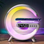 Smart Table Lamp with Wireless Charger, App Control,Sunrise WakeUp Light, RGB Lamp, Clock, Alarm, Mini Bluetooth Speaker, Dimmable Night Light Lamp Alarm Clock G63 - Sohan Online Shop
